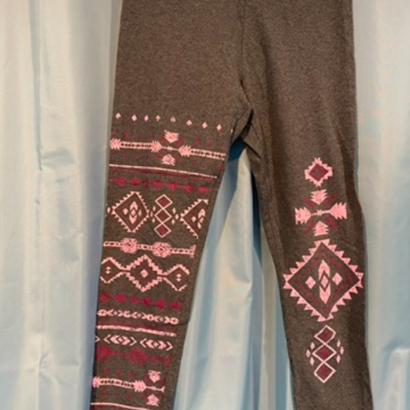 Justice Gray and Pink Geometric Leggings - Picture 1 of 3